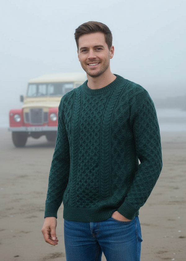 IrelandsEye Aran Sweater | Green
