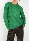IrelandsEye Women's Aran Sweater | Green Marl