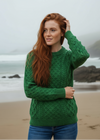 IrelandsEye Women's Aran Sweater | Green Marl
