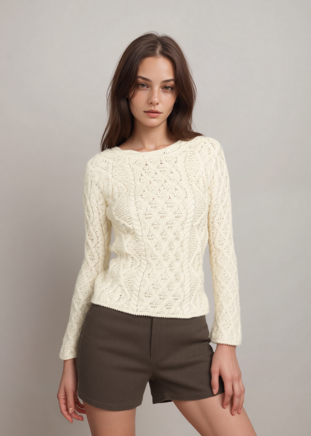 IrelandsEye Lambay Aran Sweater | Natural