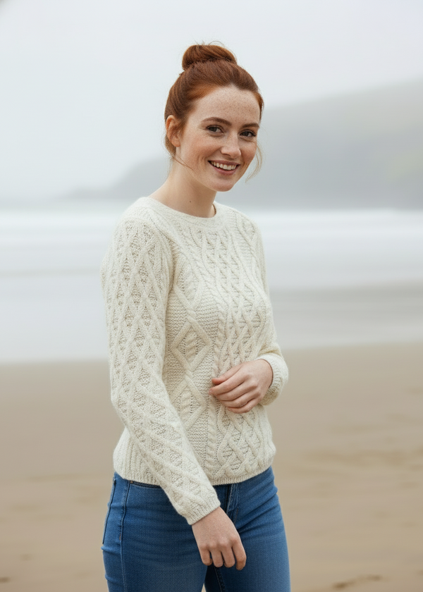Lambay Aran Sweater | Natural