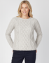 IrelandsEye Lambay Aran Sweater | Silver Marl