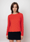 Lambay Aran Sweater | Orange Marl