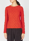 IrelandsEye Women's Lambay Aran Sweater | Orange Marl