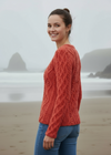 Lambay Aran Sweater | Orange Marl