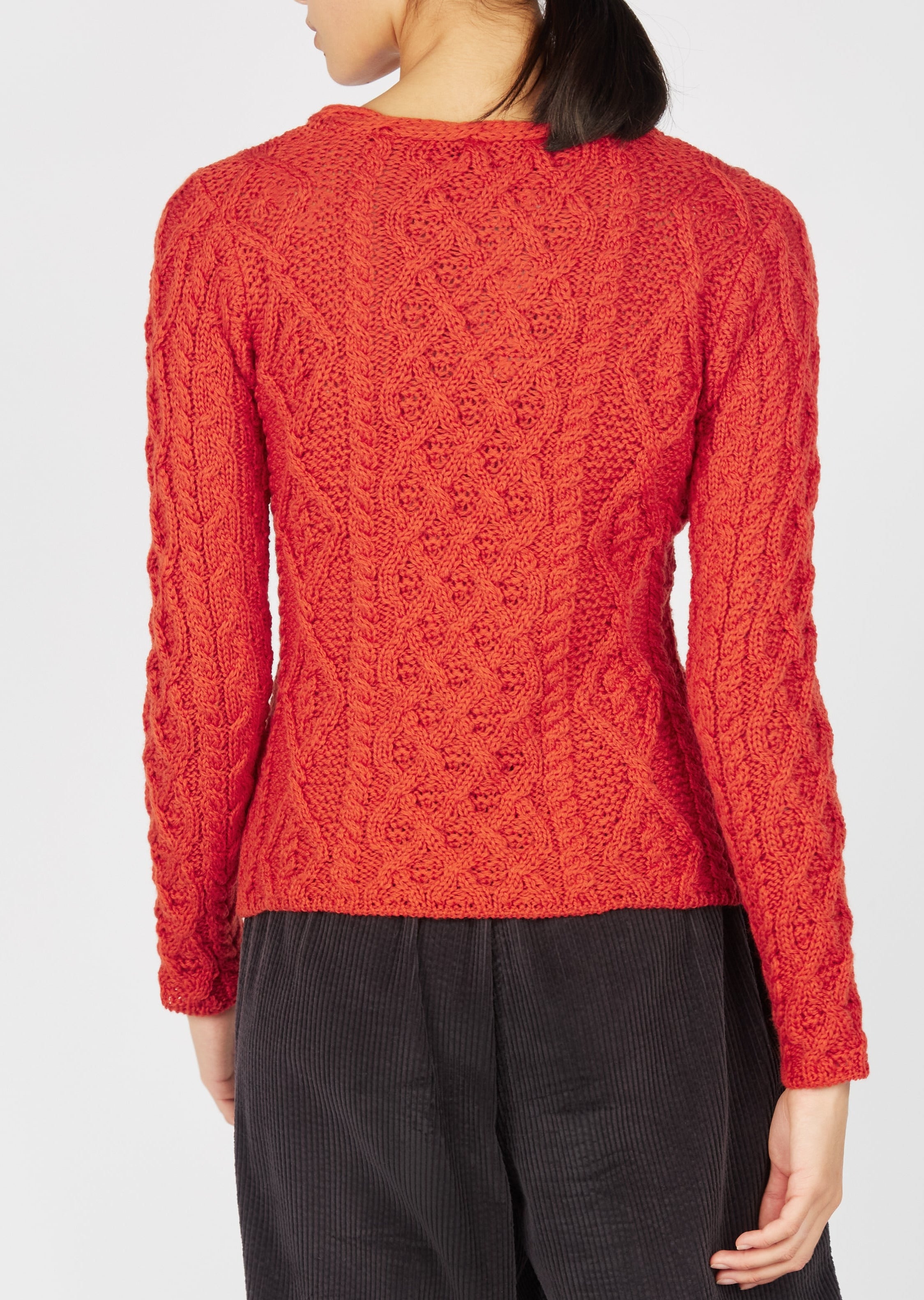 IrelandsEye Women's Lambay Aran Sweater | Orange Marl