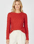 Pull Lambay Aran pour femme - Orange chiné | 100 % laine mérinos | IrelandsEye - Déstockage