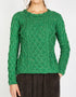IrelandsEye Women's Lambay Aran Sweater | Green Marl