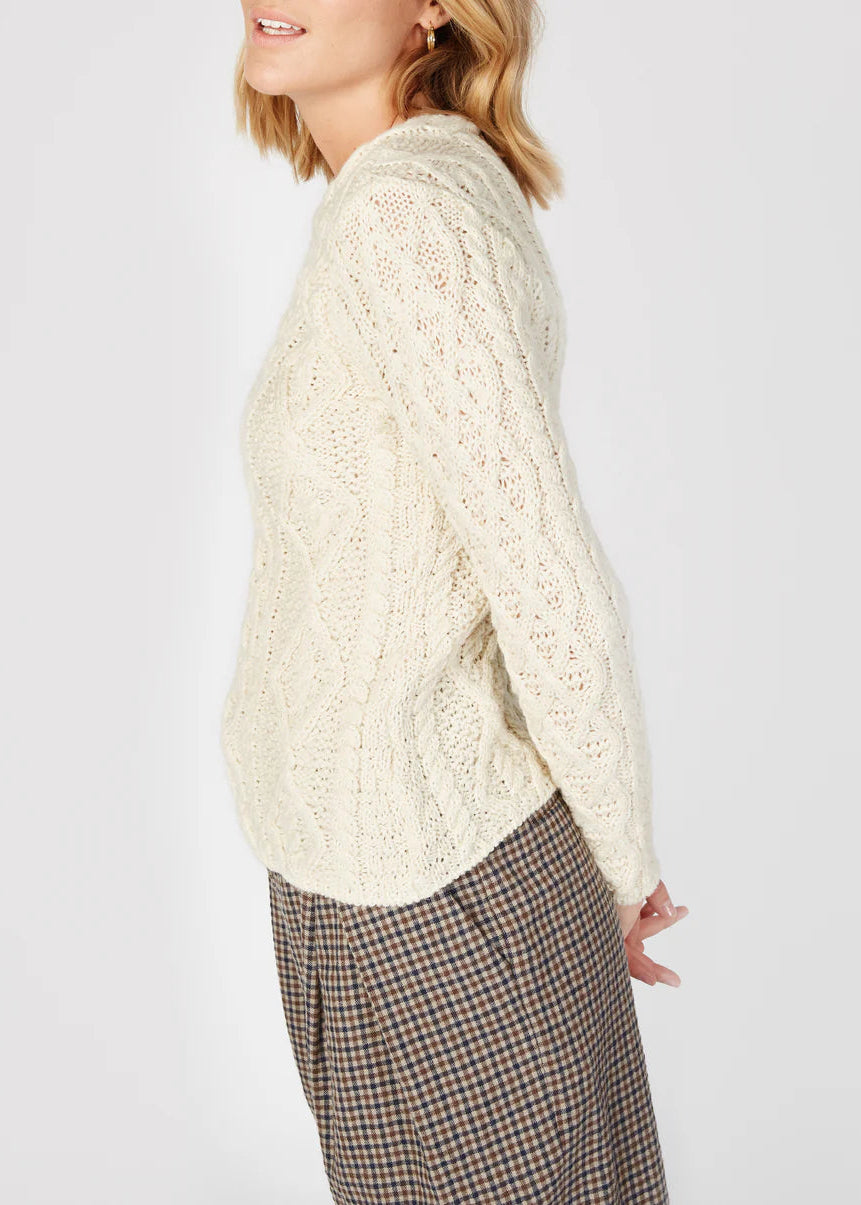 IrelandsEye Women's Lambay Aran Sweater | Natural