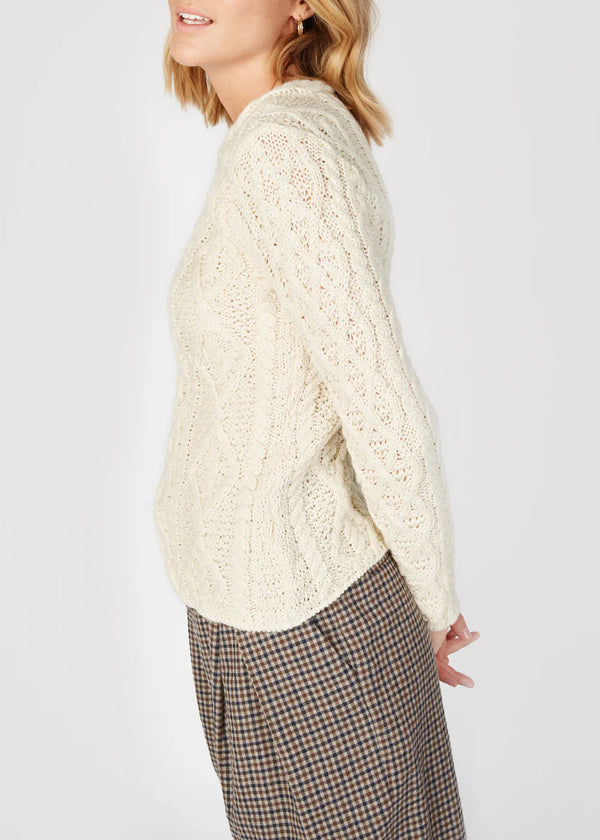 IrelandsEye Women's Lambay Aran Sweater | Natural