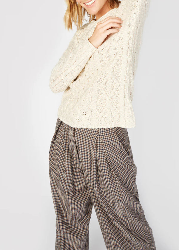 IrelandsEye Women's Lambay Aran Sweater | Natural