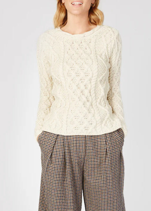IrelandsEye Women's Lambay Aran Sweater | Natural