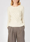IrelandsEye Women's Lambay Aran Sweater | Natural