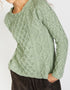 IrelandsEye Women's Lambay Aran Sweater | Sage Marl