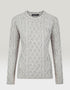 IrelandsEye Women's Lambay Aran Sweater | Silver Marl