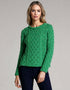 IrelandsEye Lambay Aran Sweater | Green Marl
