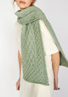 Merino Aran Scarf | Sage Marl