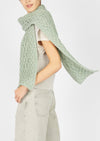 Merino Aran Scarf | Sage Marl