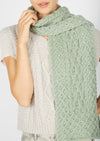 Merino Aran Scarf | Sage Marl