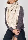 Merino Aran Scarf | Silver Marl