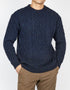 IrelandsEye Cashmere Aran Sweater | Rich Navy
