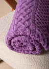 IrelandsEye Aran Merino Throw | Lilac Marl