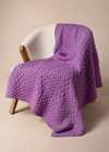 IrelandsEye Aran Merino Throw | Lilac Marl