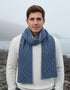 IrelandsEye Luxe Aran Scarf | Blue Ocean