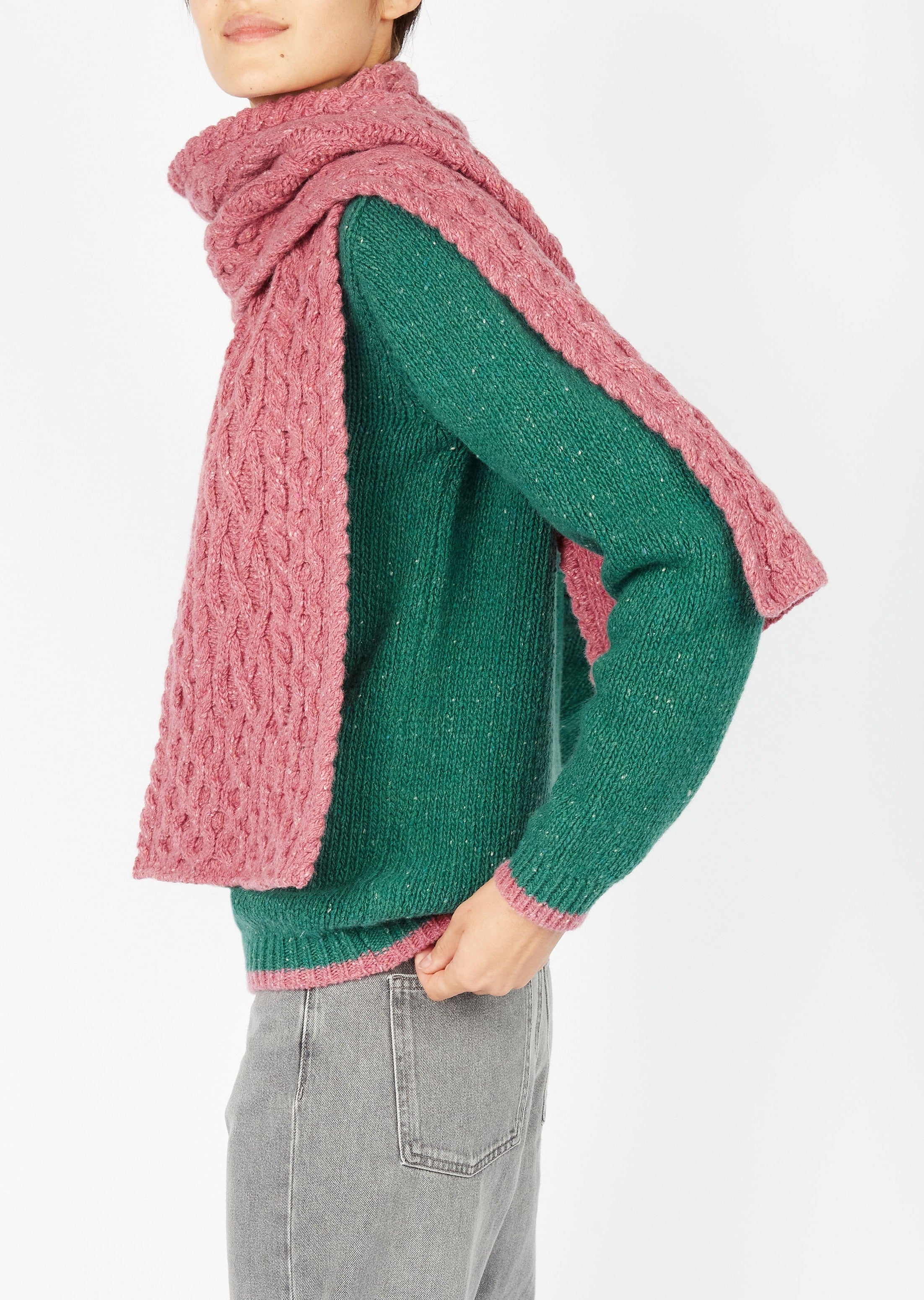 IrelandsEye Luxe Aran Scarf | Bubblegum