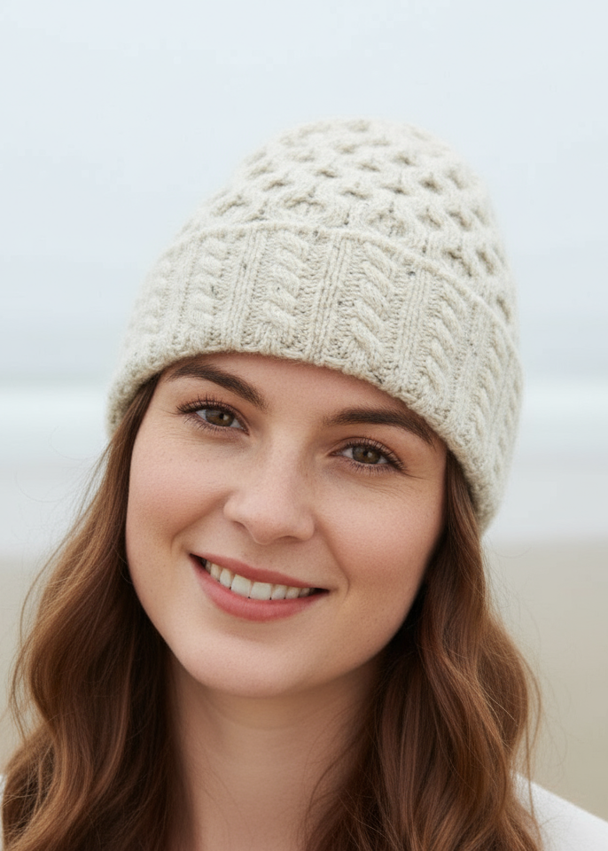 IrelandsEye Luxe Aran Hat | Chalkstone