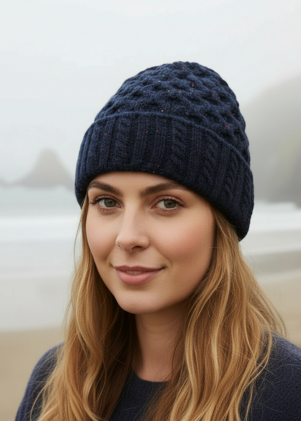 IrelandsEye Luxe Aran Hat | Rich Navy