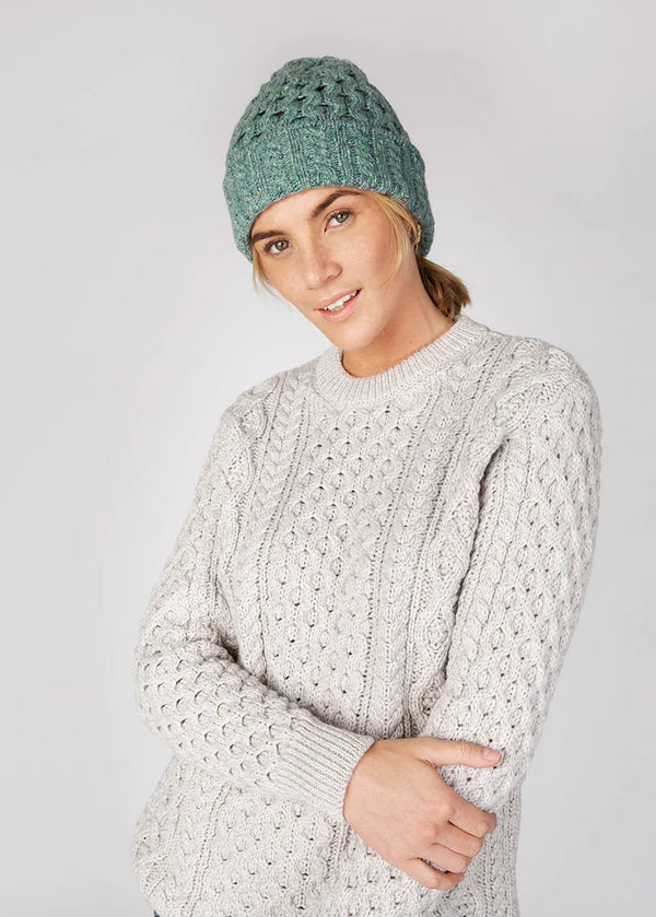 IrelandsEye Luxe Aran Hat | Ocean Mist