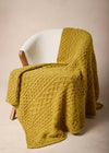 IrelandsEye Cashmere Merino Aran Throw | Lichen