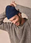 Luxe Cashmere Aran Ribbed Hat | Rich Navy