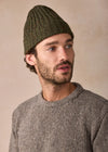 Luxe Cashmere Aran Ribbed Hat | Loden