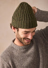 Luxe Cashmere Aran Ribbed Hat | Loden