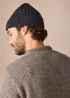 Luxe Cashmere Aran Ribbed Hat | Night Marl
