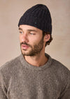 Luxe Cashmere Aran Ribbed Hat | Night Marl