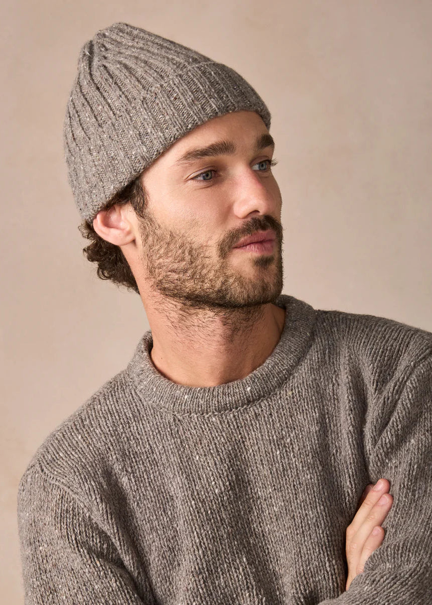 Luxe Cashmere Aran Ribbed Hat | Rocky Ground