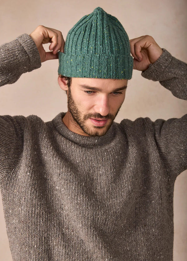 Luxe Cashmere Aran Ribbed Hat | Wave