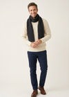 Luxe Cashmere Merino Ribbed Scarf | Night Marl