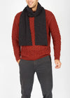 Luxe Cashmere Merino Ribbed Scarf | Night Marl