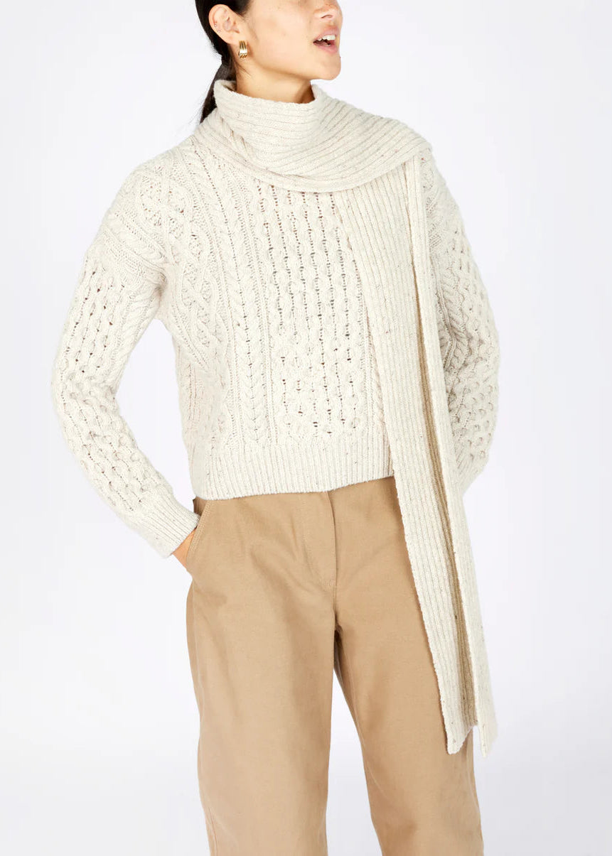 Luxe Ribbed Cashmere Merino Scarf | Chalkstone