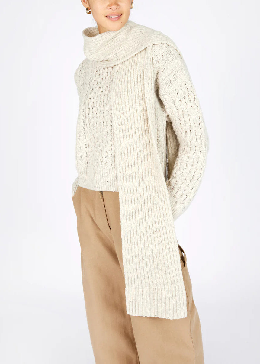Luxe Ribbed Cashmere Merino Scarf | Chalkstone