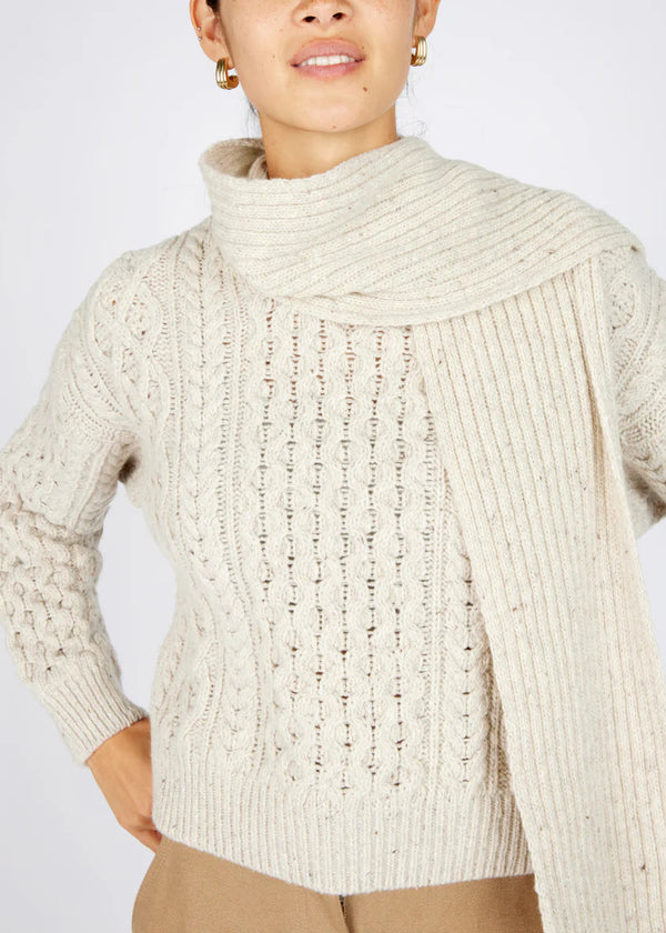 Luxe Ribbed Cashmere Merino Scarf | Chalkstone
