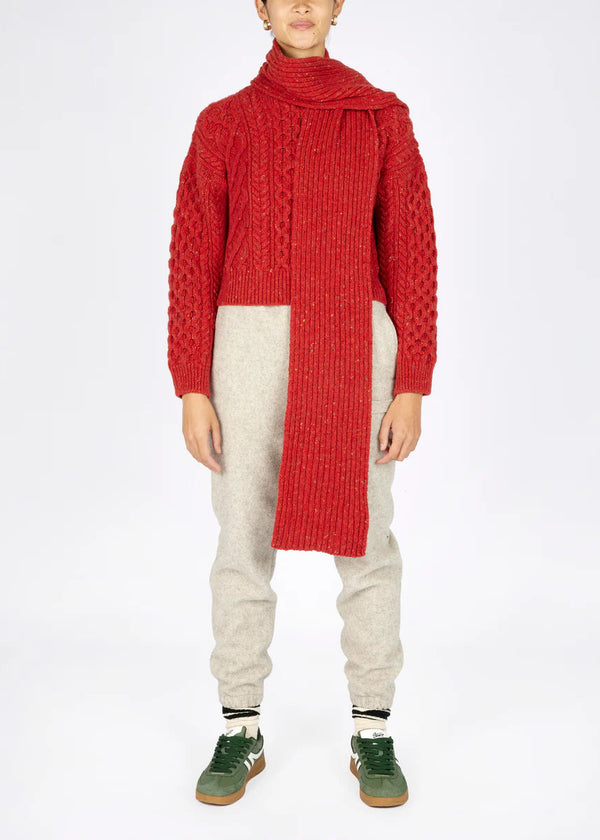 Luxe Ribbed Cashmere Merino Scarf | Chilli