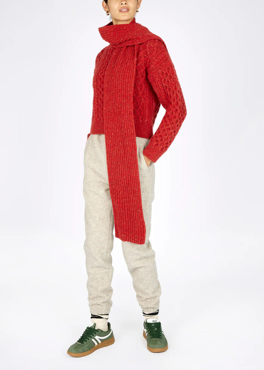 Luxe Ribbed Cashmere Merino Scarf | Chilli