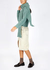 Luxe Ribbed Cashmere Merino Scarf | Ocean Mist