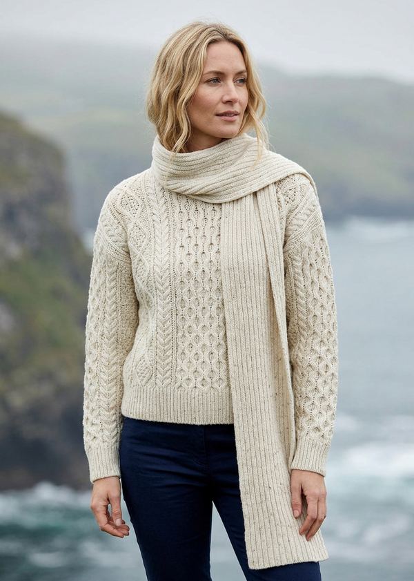 Luxe Ribbed Cashmere Merino Scarf | Chalkstone