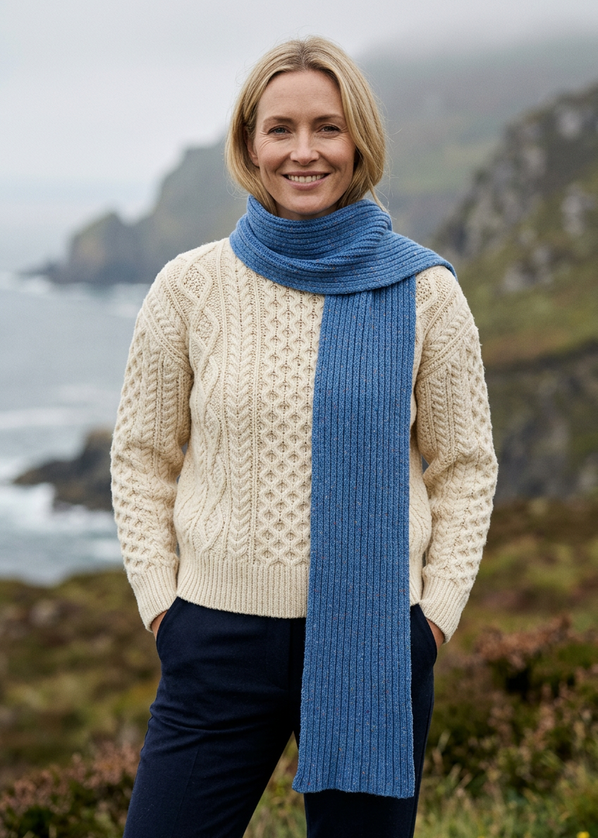 Luxe Ribbed Cashmere Merino Scarf | Marina